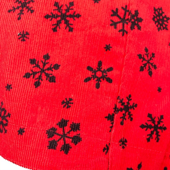 VINTAGE CACTUS FLOWER Christmas vest red snow Sz M - Picture 8 of 14